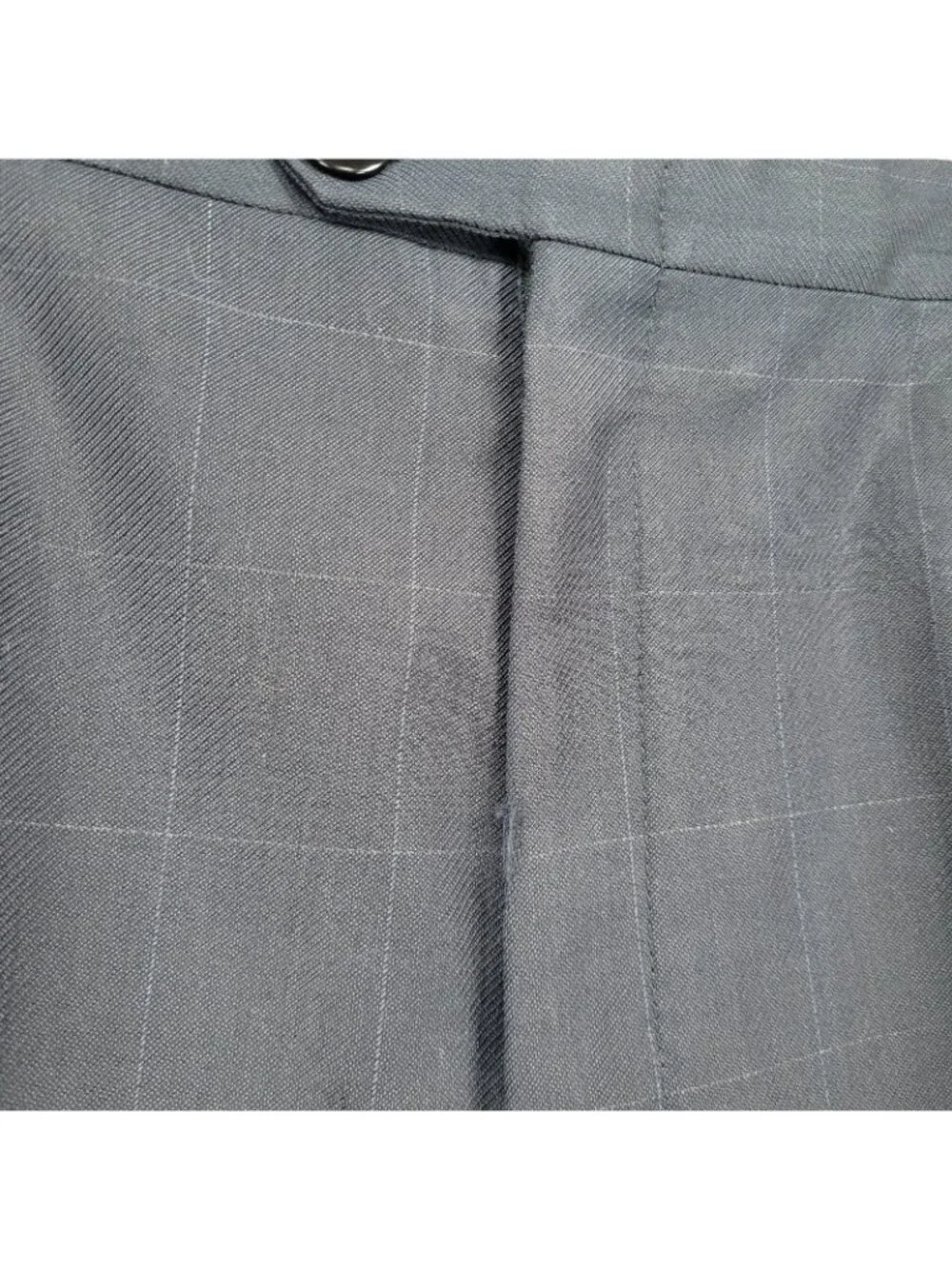Daniel Cremieux Navy 100% Wool Check Full Suit Set Jacket 44R Pants 37x29 USA
